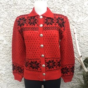 Red Scandinavian Wool Sweater